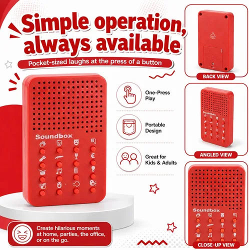 Vista 5 de Fabater Máquina de sonido electrónico portátil, broma novedosa para niños y adultos, divertida máquina de sonido con 16 efectos de sonido, juguete
