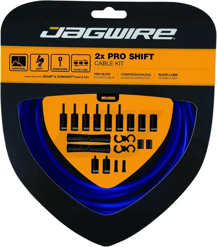 Vista 9 de Jagwire - Kit de cambio universal 2X Pro para carretera, MTN y grava Compatible con engranajes SRAM y Shimano, cables de acero inoxidable pulido