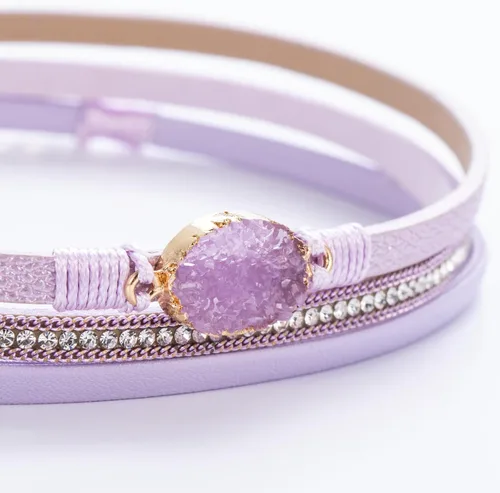 Vista 59 de FANCY SHINY - Pulsera de cuero estilo bohemio, pulsera de cuentas de cristal con cierre magnético, regalos de joyería para mujer