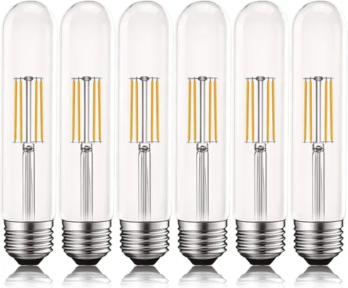 Vista 8 de LUXRITE Bombillas LED T9 vintage equivalentes a 60 W, 2700 K blanco cálido, 550 lúmenes, bombillas tubulares Edison regulables de 5 W, vidrio