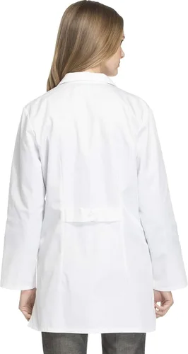 Vista 3 de Cherokee Scrubs bata de laboratorio con botones y cinturón en la espalda, 32 pulgadas, para mujer