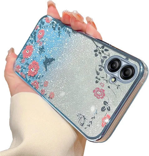 Vista 33 de Funda para Samsung Galaxy S8, Samsung S8 para mujer, cambio gradual con purpurina, cristal suave, TPU mariposa, floral, corazón, transparente, funda