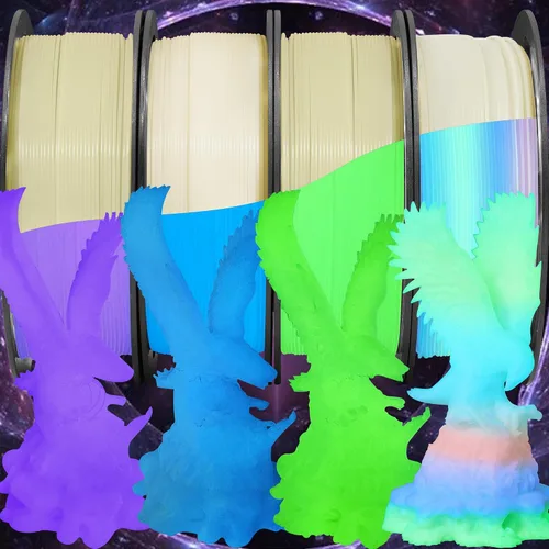 Vista 11 de Bblife - Filamento PLA multicolor de arcoíris, brillante, cambia rápidamente de color y tiene un efecto sedoso, material para impresión 3D, 2.2