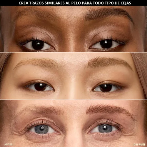 Vista 6 de L'Oréal Paris Faux Brow, Lápiz para cejas de aspecto capilar, con punta de doble cepillo, maquillaje de cejas rápido y preciso, castaño oscuro, 0.04