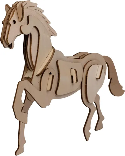 Vista 10 de Rompecabezas de madera Eco 3D de Deluxebase. Kit de manualidades de rompecabezas 3D con temática animal. Juguetes de animales de safari de madera