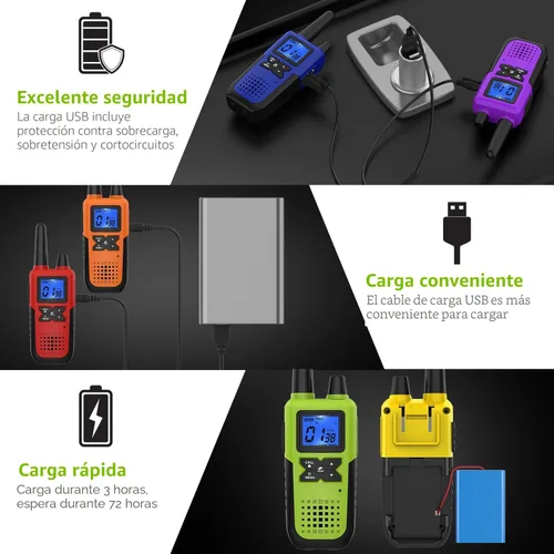 Vista 3 de Topsung 6 Walkie Talkies for Adults Long Range Rechargeable with NOAA Alert