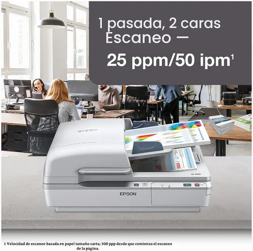 Vista 3 de Epson WorkForce DS-6500 - Escáner de hojas y documentos a color, alimentador automático de documentos (ADF) y dúplex de 100 páginas (B11B205221)