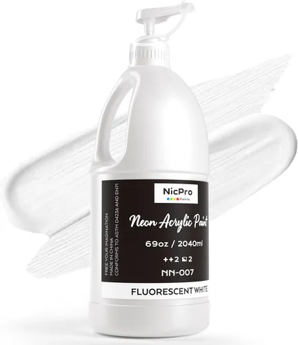 Vista 10 de Nicpro Juego de pintura acrílica grande negra (69 onzas, 69.0 fl oz), suministros de pintura artística no tóxicos para múltiples superficies