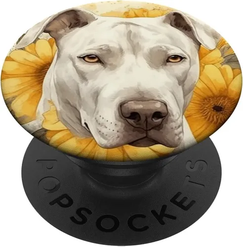 Vista 6 de Dogo Argentino Perro Acuarela Girasol PopSockets MagSafe PopGrip para iPhone