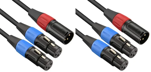 Vista 9 de Cable divisor XLR, XLR macho a 2 XLR hembra cable de micrófono, 1.6 pies