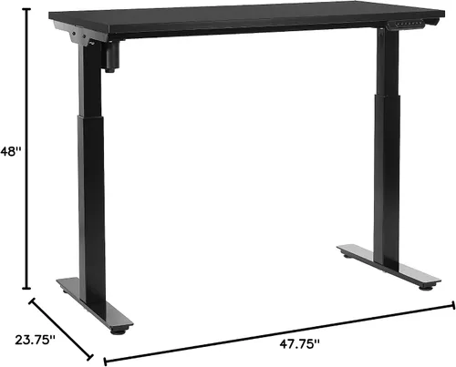 Vista 10 de Office Star Prado - Mesa motorizada de altura ajustable de 4 pies con control de memoria programable de 4 posiciones, parte superior negra y base