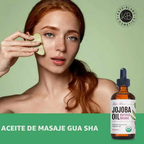 Vista 4 de Aceite de Jojoba, certificado Orgánico USDA, 100% Puro, prensado en frío, sin refinar. Revitaliza el cabello y le da a la piel una apariencia