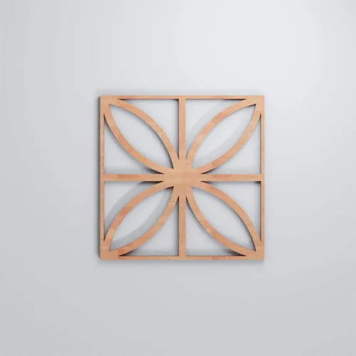 Vista 5 de 7 3/8"W X 7 3/8"H Extra Pequeña Swansea Decorativos Paneles De Pared De Madera De Calado, Cereza