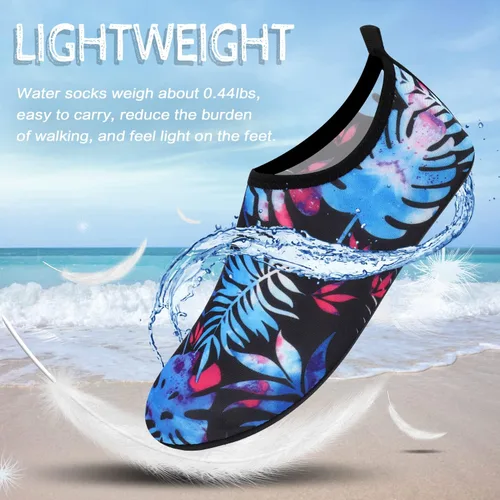 Vista 4 de ANLUKE - Zapatos de agua de secado rápido para mujeres y hombres, estilo calcetines, sensación de pies descalzos, ideales para yoga, playa, natación