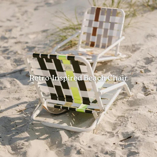 Vista 7 de La silla de playa PRAIA es una silla de playa extremadamente ligera y duradera, plegable, fácil de usar, fácil de llevar, retro, silla de césped