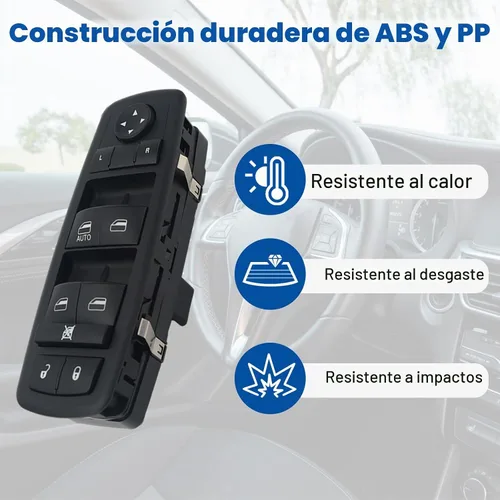 Vista 5 de Interruptor de ventana Master Power compatible con Dodge Journey 2011-2016, controlador lateral del conductor de 8+13 pines, carcasa ABS/PP