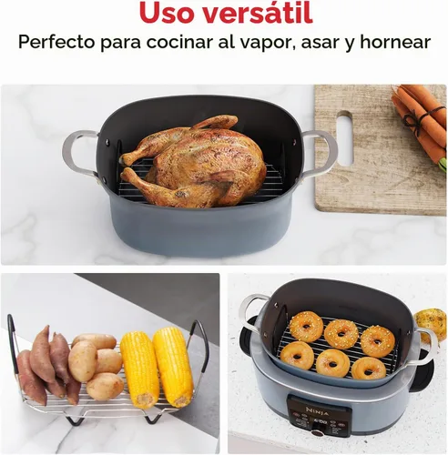 Vista 5 de Goldlion Estante de vapor y asado para Ninja PossibleCooker PRO, PLUS y PRO Acero inoxidable, ideal para cocinar al vapor y asar, los pies