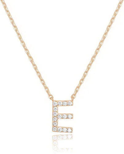 Vista 139 de PAVOI 14K White Gold Plated Cubic Zirconia Initial Necklace Letter Dainty Necklaces for Women