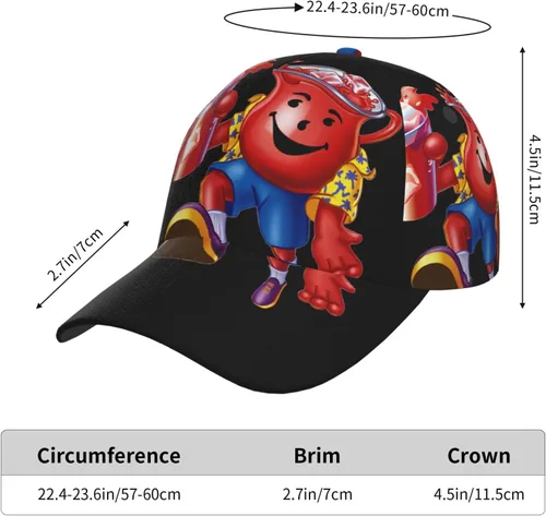 Vista 4 de atgzfdr Kool Anime Aid - Gorra de béisbol ajustable con ala curvada para hombre y mujer, color negro, Negro