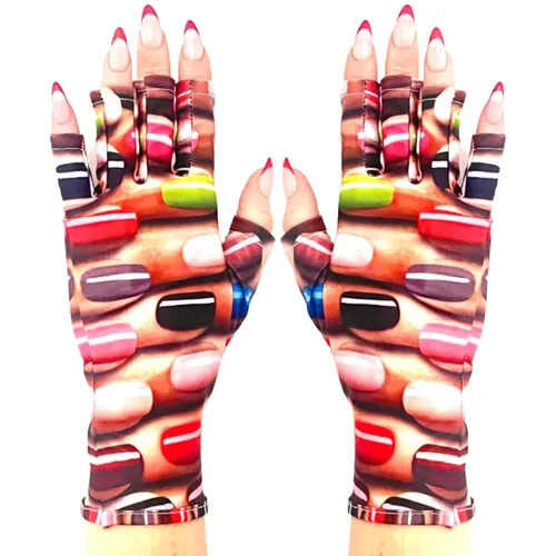 Vista 29 de ManiGlovz - Guantes de uñas originales con protección UPF 50+ UV Manicura de gel y guantes anti UV sin dedos para mujeres Se pueden utilizar