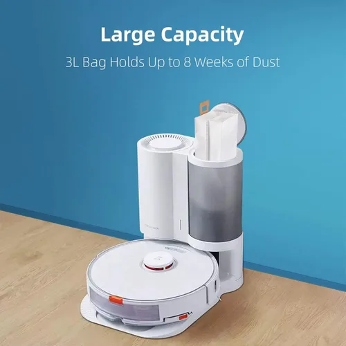 Vista 5 de Paquete de 4 bolsas de polvo para aspiradora Roborock S7 / S7+ Base de vacío automático Juego de accesorios de fábrica de fuente de bolsa