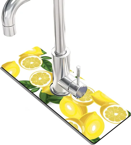 Vista 14 de Tapete protector contra salpicaduras para grifo de fregadero de cocina - 2 piezas, tapete súper absorbente de secado rápido, accesorios