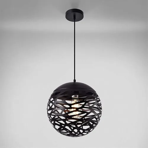 Vista 4 de Adjustable Height Chandelier Light Fixture - Elegant Black Iron & Glass Design for Living Room, Kitchen Island, Cafe, and Bar(20cm)