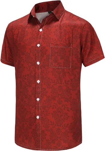 Vista 149 de KYKU - Camisa hawaiana funky para hombre, ropa tropical para vacaciones en Palm Beach