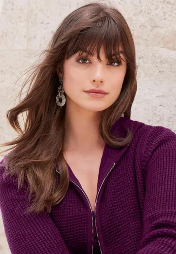 Vista 6 de Roaman's Chaqueta térmica tipo cárdigan con capucha y cremallera para mujer, talla grande