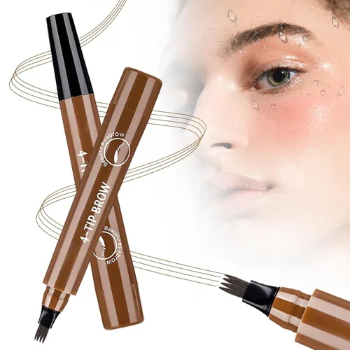 Vista 12 de Microblading - Lápices para cejas, 2026 nuevo bolígrafo de cejas impermeable 3D, lápiz de cejas de 4 puntas de larga duración, bolígrafo Negro