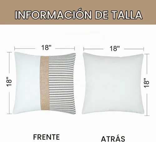 Vista 5 de JASEN Juego de 2 fundas de almohada de granja de 18 x 18 pulgadas, fundas de almohada cuadradas modernas, decorativas, de retazos, a rayas negras