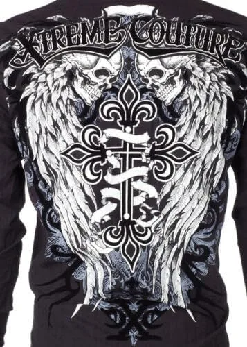 Vista 8 de Xtreme Couture Camisa con botones para hombre Affliction Kings Fall