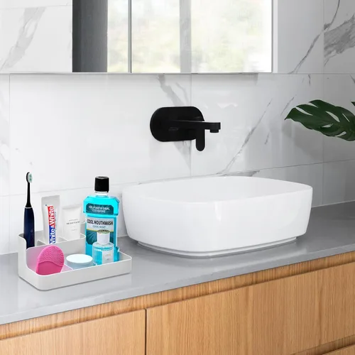 Vista 4 de VITVITI Porta cepillos de dientes para baño, organizador de baño, encimera, organizador de encimera de baño con 5 compartimentos de almacenamiento