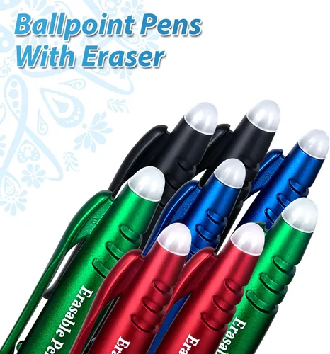 Vista 2 de KERIFI Bolígrafos de gel borrables de 0.7mm, bolígrafos de punta fina borrables con calor, haz que los errores desaparezcan, bolígrafos de tinta