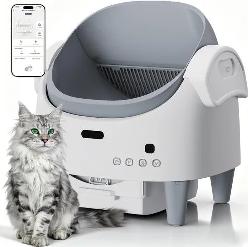 Vista 10 de Caja de arena automática para gatos de autolimpieza, gran capacidad para Gris oscuro