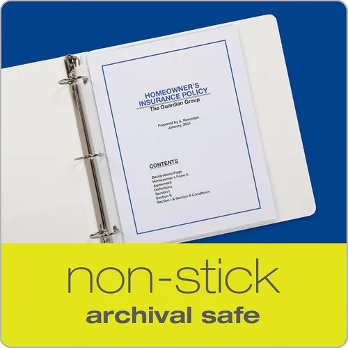 Vista 5 de Oxford - Fundas protectoras de hojas, acabado transparente, carga superior, fundas de plástico tamaño carta, reforzadas con perforación de 3
