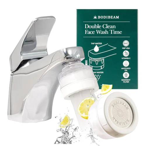Vista 10 de Filtro de agua para grifo de lavabo de baño, filtración con gel de vitamina C, elimina el cloro y los metales pesados, suavizante de agua dura Verde
