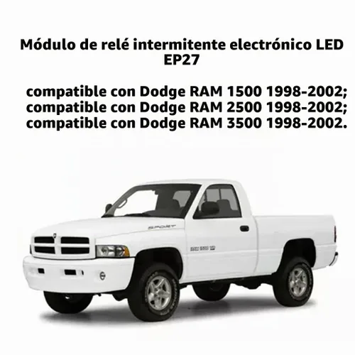 Vista 4 de Relé intermitente LED EP27 de 5 pines para Dodge RAM 1500 2500 3500 1998-2002 Dakota 1997-2000 Viper 1998-2002 Señal de giro electrónica LED