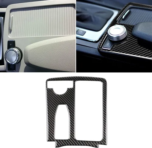 Vista 24 de para Mercedes-Benz Clase C W204 2011-2013 Real Cubierta de Panel de Fibra de Carbono Suave para Aire Acondicionado, Adhesivo de Marco de Panel