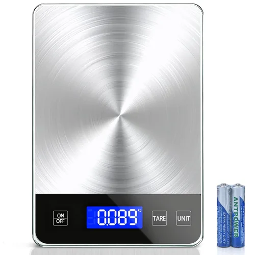 Vista 9 de Báscula de cocina impermeable, báscula de alimentos de 11.0 lbs/11 libras, mide con precisión gramos y onzas para hornear y cocinar, báscula digital
