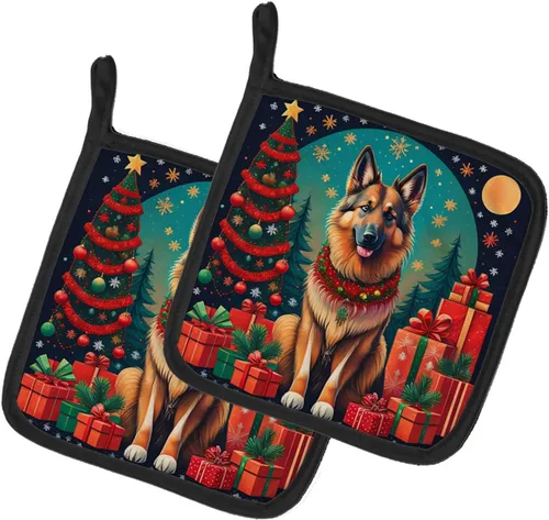 Vista 34 de Affenpinscher - Par de soportes para ollas de Navidad