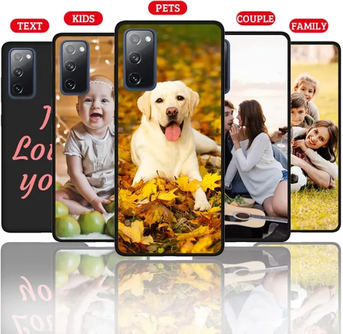 Vista 2 de Funda de teléfono con foto personalizada para Samsung Galaxy S20 FE 5G con imagen, texto, logotipo, nombre, delgada, suave, cubierta negra, regalo