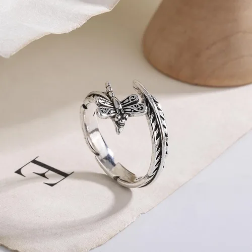 Vista 172 de Anillo de plata de ley 925, minimalista, ajustable, hecho a mano, para mujeres y niñas
