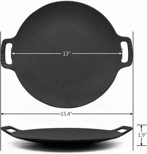 Vista 2 de Brightalk Sartén coreana para barbacoa de 13 pulgadas, plancha de hierro fundido