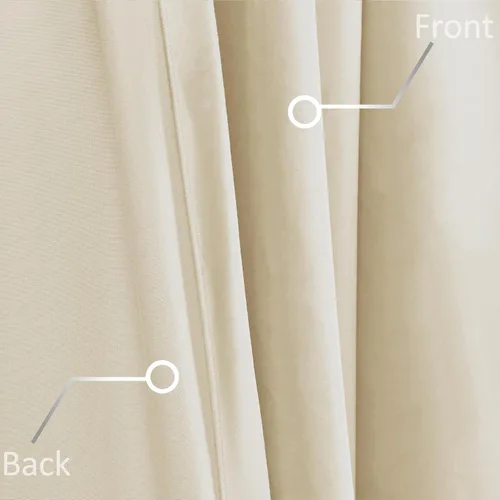 Vista 7 de Fcosie Cortinas plisadas de terciopelo para dormitorio y sala de estar, cortinas de ahorro de energía para ventana lateral estrecha/puerta, 27 Beige