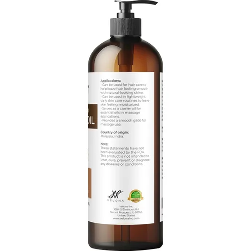 Vista 4 de velona MCT Aceite de coco - 16 fl oz, fraccionado, con bomba