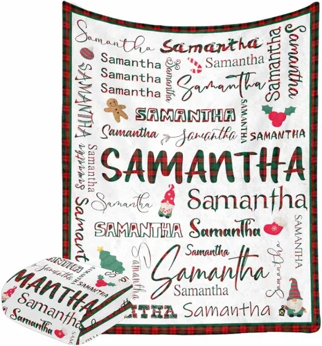 Vista 16 de Manta personalizada con nombre con fuente diferente y colorida para niños, mujeres y hombres, divertida decoración personalizada para el hogar, cama