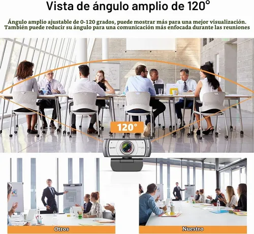 Vista 2 de Cámara web de gran angular, cámara de videoconferencia Spedal 920 Pro de 120 grados, cámara web de transmisión en vivo Full HD 1080P con micrófono