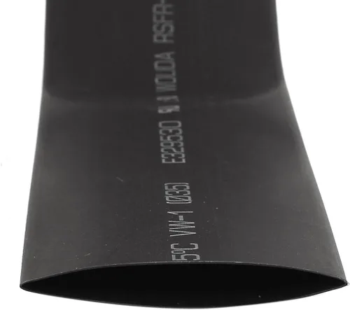 Vista 2 de uxcell 1.378 in Dia 2.283 in Ancho Plano Tubo Termoencogible Tubo Shrink Manga Cable Wrap 3.3 ft Negro