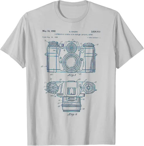Vista 19 de Fotografía amante regalo cámara vintage esquema camiseta Negro